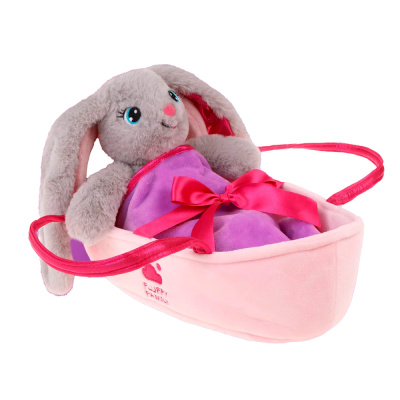 Мягкая игрушка Зайка в переноске с пайетками Fluffy Family 682308 1